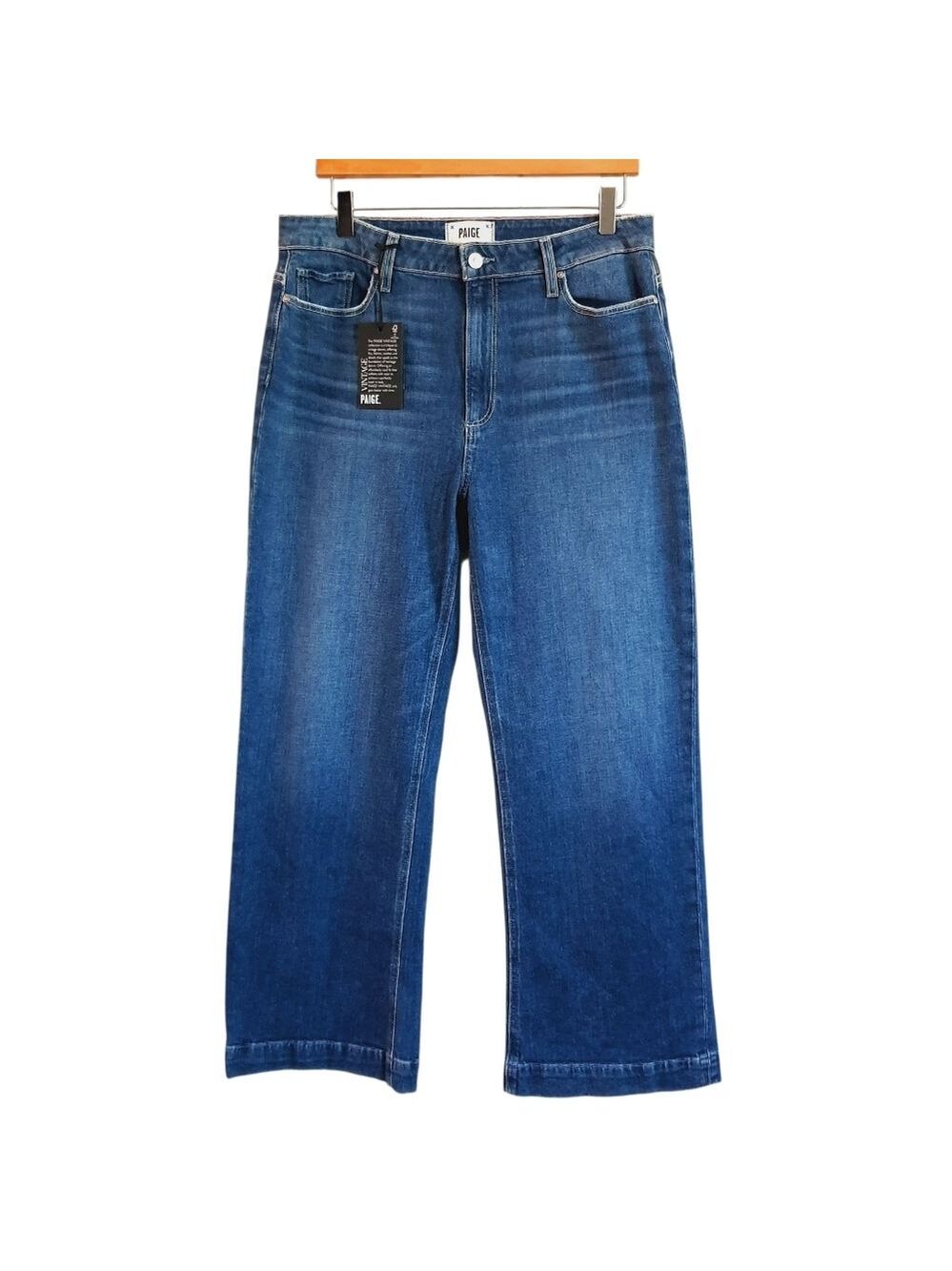 PAIGE Leenah Ankle Jeans Womens 31 Freesia Gardening Hem High Rise Trouser NWT